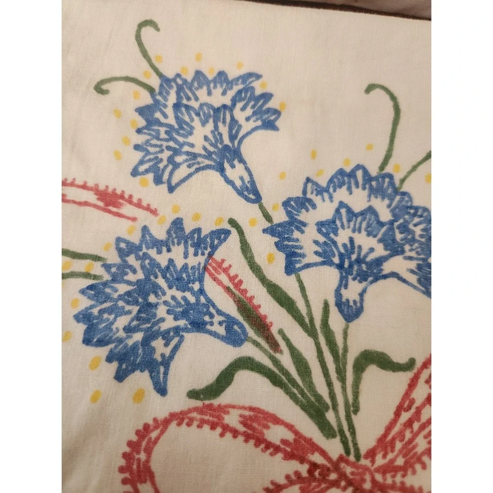 Vintage Mr. And Mrs. Pillow‎ cases Liquid Stitch Flowers Bows 31x17 Set Of Two